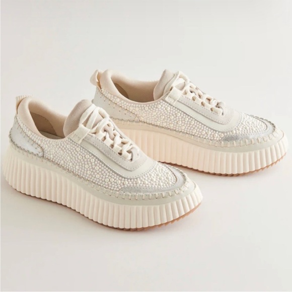 Dolce Vita Shoes - Dolce Vita Dolen Pearl Platform Sneakers in Vanilla Pearl